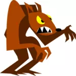 Grumpy cartoon wolf vector image