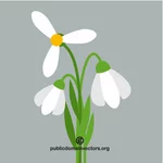 Flores brancas de clip-art