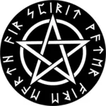 Ilustracja Wiccan pentagram czarny