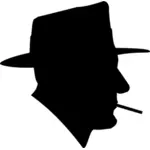 Røyking mann profil vektorgrafikk utklipp