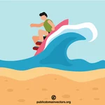 Surfer on the wave