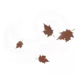 Marrone caduta foglie vettoriali di disegno su sfondo bianco