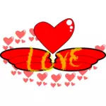 Vector clip art of wings of love