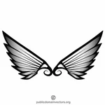 Wings monochrome clip art