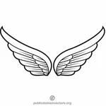 כנפיים גרפיקה וקטורית בשחור-לבן