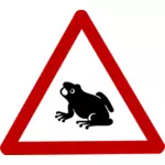 Achtung Frosch Zeichen Vektor-Bild