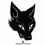الذئب صورة ظلية قصاصة فنية