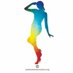 Vrouwelijke persoon kleurrijke silhouet
