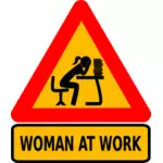Frau an Denkarbeit Vektor-Bild