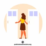 אישה מול שתי דלתות
