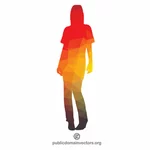 महिला व्यक्ति के रंगीन सिल्हूट
