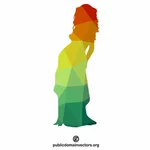 Bir kadının 2 renk siluet