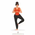 Meisje doet yoga oefening