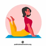 Vrouw die yoga-oefeningen doet