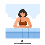 Yüzme havuzunda kadın