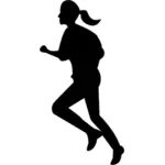 Kvinne jogge silhuett