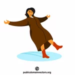 Une femme a glissé sur la glace
