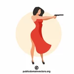 Kvinna med pistol