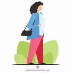 Kvinna med handväska