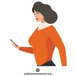 Kvinne med mobiltelefon