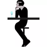 Kvinne med drikke vektorgrafikk utklipp