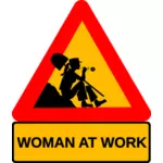 Lady at work signpost