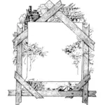 Dřevěný rám Vektor Klipart