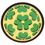 लकड़ी एक प्रकार की वनस्पति में सर्कल के वेक्टर चित्रण सात के पत्ते