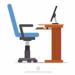 Workplace side view clip art