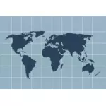 Mapa del mundo con imagen vectorial de rejilla