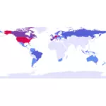 Lumea colorată hartă vectorială imagine