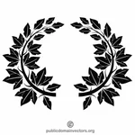Wreath monochrome clip art