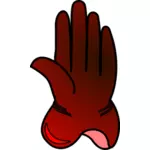 Vektorové kreslení červené levé rukavice