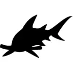 Hhammerhead акула силуэт векторное изображение