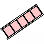 Ritning av grundläggande film strip med rosa bilder
