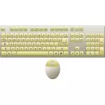 Tastatur und Maus Topview-Vektor-Bild