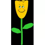 Gele bloem met glimlach vectorillustratie