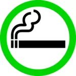 رسم متجه من علامة منطقة التدخين الخضراء