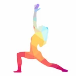 Yoga pose färg siluett