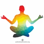 Silhouette de posture de Lotus de yoga