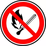 Otevřený oheň zakázáno vektor znamení