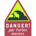 Dangerous waves warning sign vector image