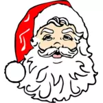 圣诞老人与胡子矢量图像