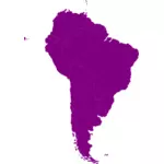 वेक्टर दक्षिण अमेरिकी महाद्वीप के मानचित्र