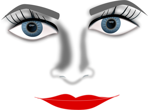 Lady face zoomed in vector graphics