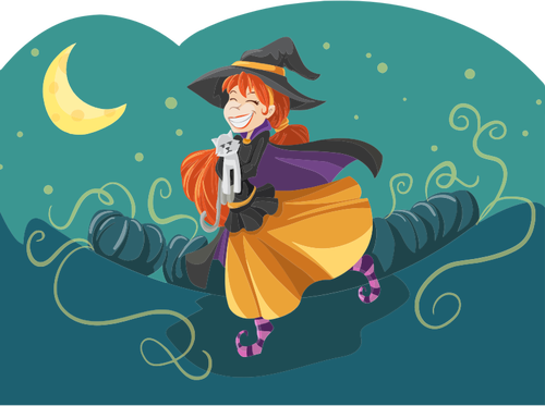 Happy Cartoon Witch