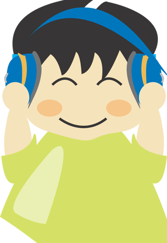 Junge mit Kopfhörer-Vektor-ClipArt