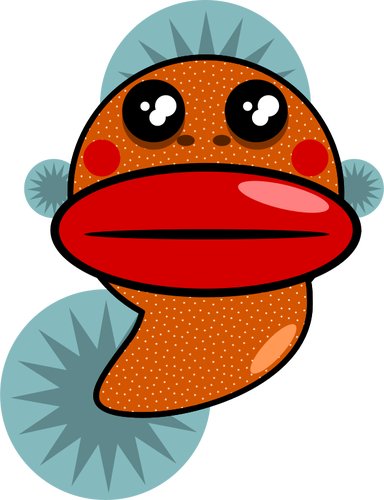 Ugly cartoon fish vector illustration