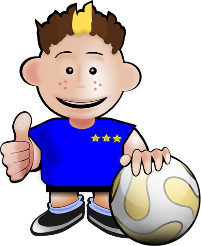 Cartoon voetbal speler vector tekening
