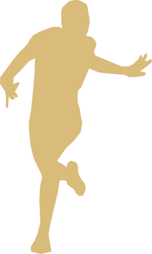 Silhouette vector image of young athlete